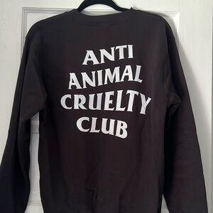 Woman’s Anti Animal Cruelty Club black crew sweatshirt